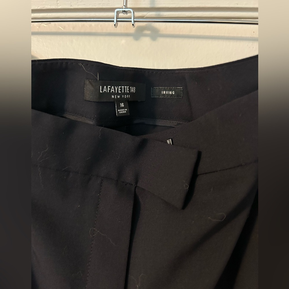 Lafayette 148 New York Women's Irving Stretch Wool Pants Dark Blue - Picture 3 of 5